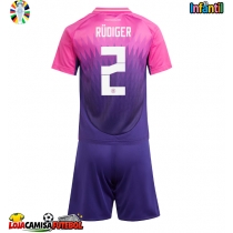 Camisa de Futebol Alemanha Antonio Rudiger #2 Equipamento Secundário Infantil Europeu 2024 Manga Curta (+ Calças curtas)